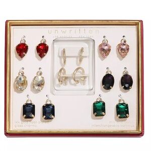 14k Gold Plated Unwritten Crystal Jewelry Earrings Set NWT Unwritten